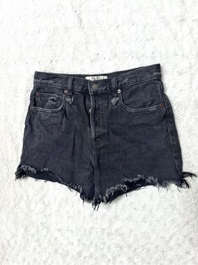 WE THE FREE Black Distressed Denim Cutoff Shorts